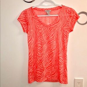 DEB orange- zebra print top